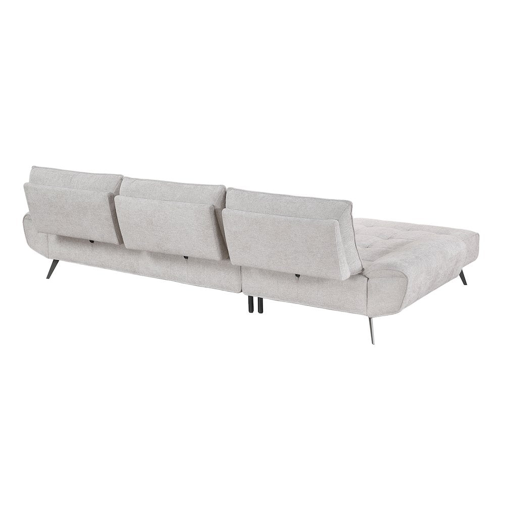 Dominic Chenille 2-Piece Sectional with Left Chaise in Light Gray