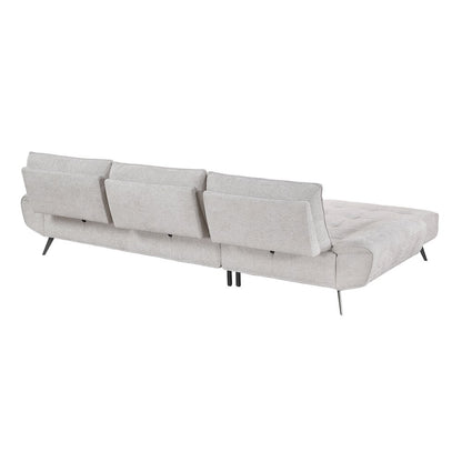 Dominic Chenille 2-Piece Sectional with Left Chaise in Light Gray