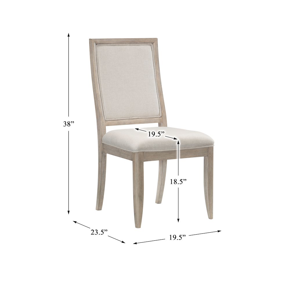 Mckewen Wood Dining Room Side Chair, set of 2 in White gray