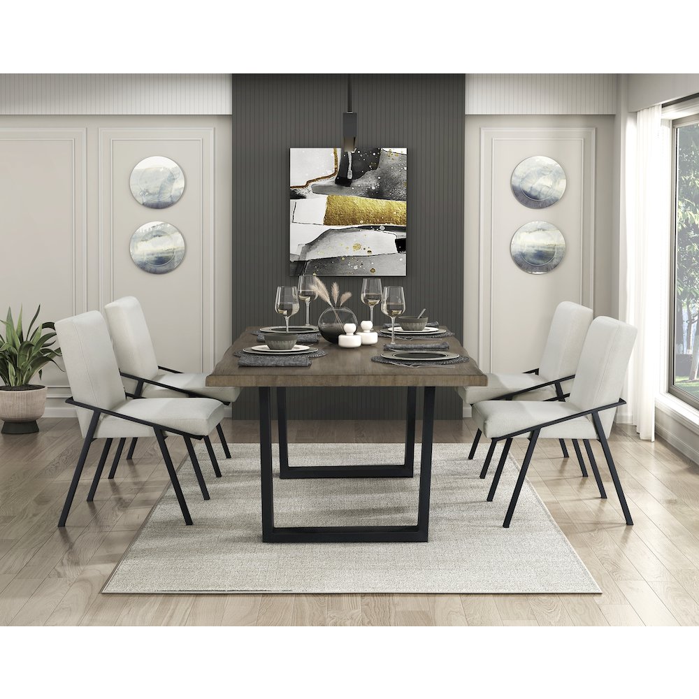 Rochelle Textured Dining Side Chair, Set of 2 in Cream