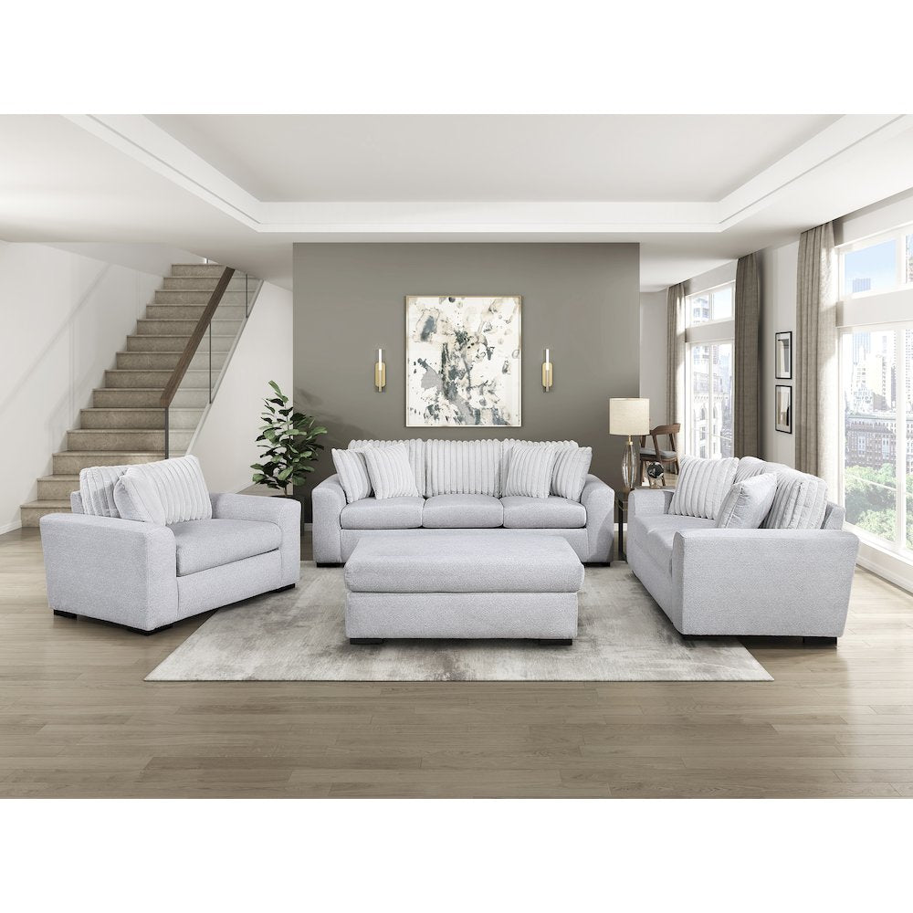 Athena Textured Ottoman in Gray