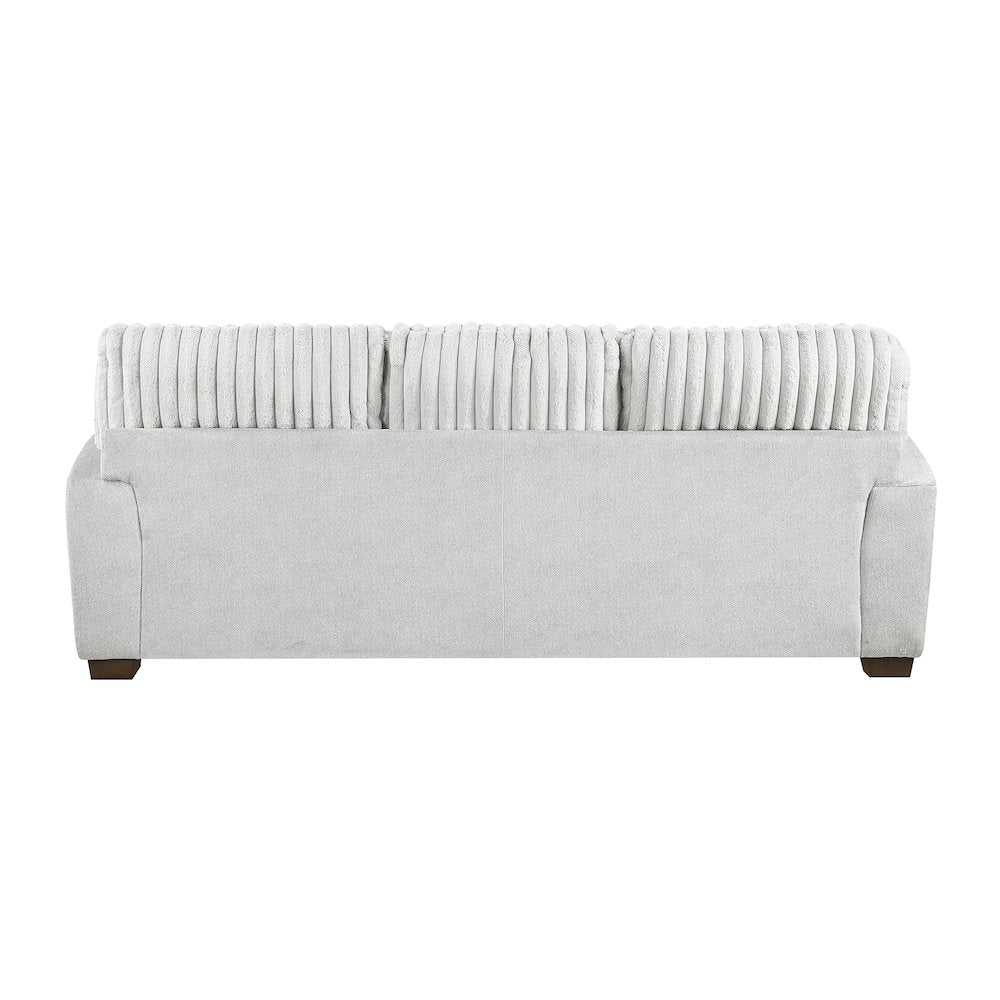 Santiago Microfiber 2pc Set: Sofa, Loveseat in Light Gray