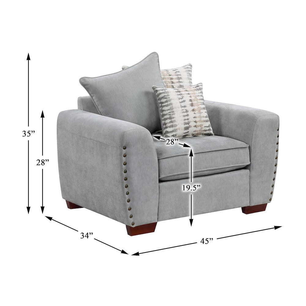Hume Chenille Chair in Gray