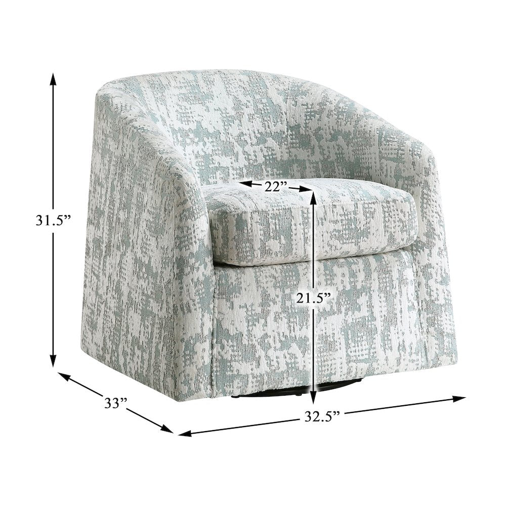 Dalton Jacquard Swivel Chair in Green