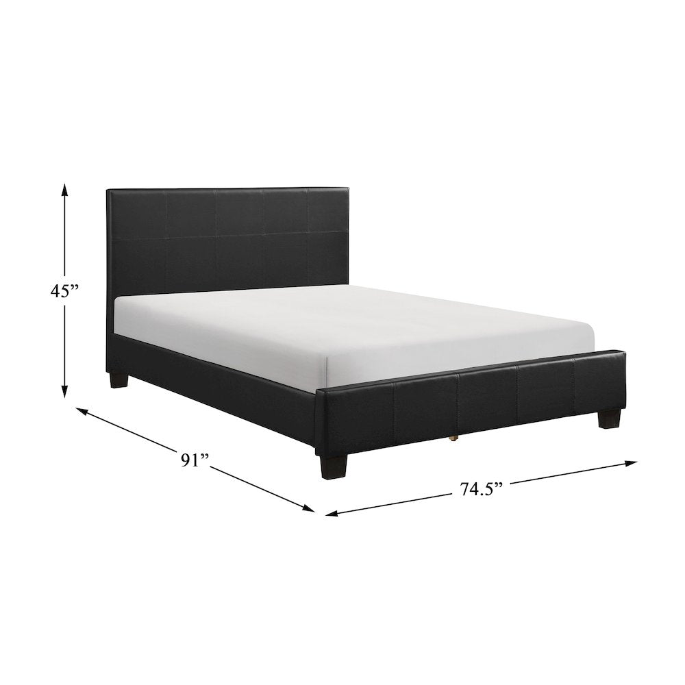 Lorenzi Faux Leather California King Bed in Black