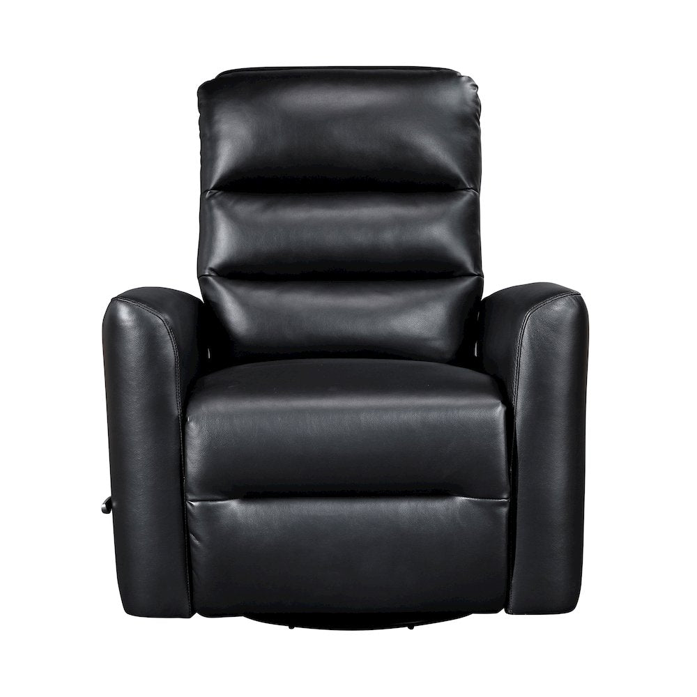 Dimitri Faux Leather Swivel Glider Reclining Chair in Black