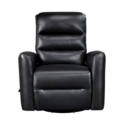 Dimitri Faux Leather Swivel Glider Reclining Chair in Black