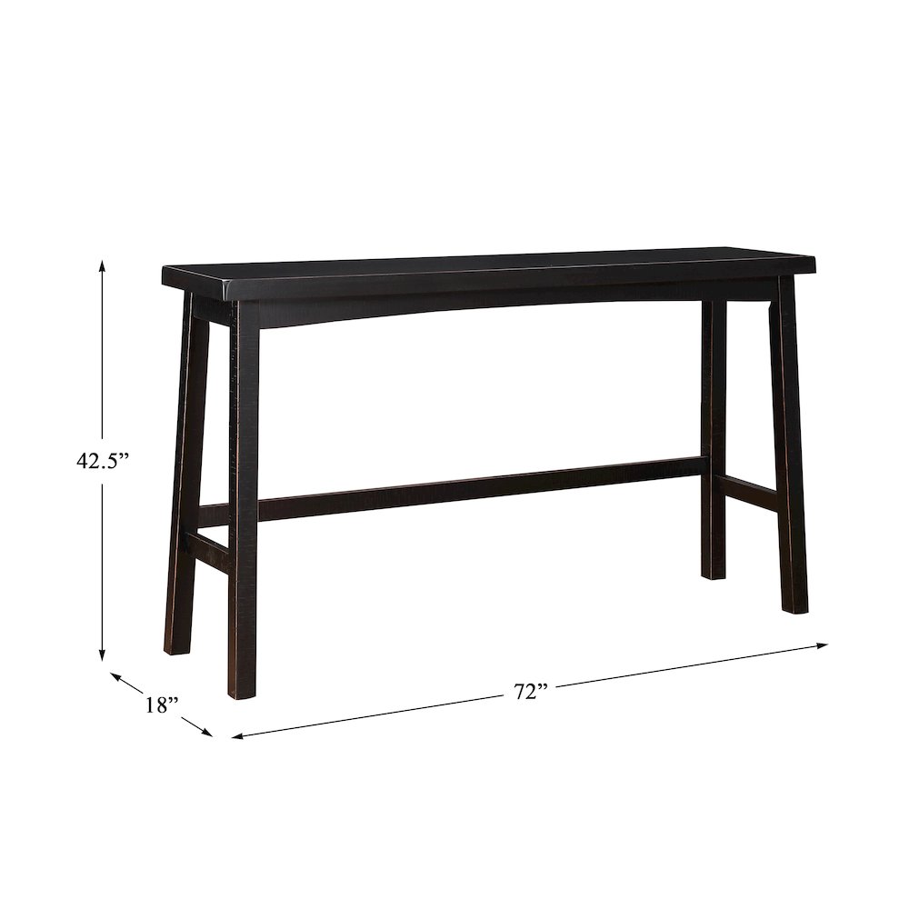 Caspian Solid Wood Pub Height Set (set of 4) in Black Finish