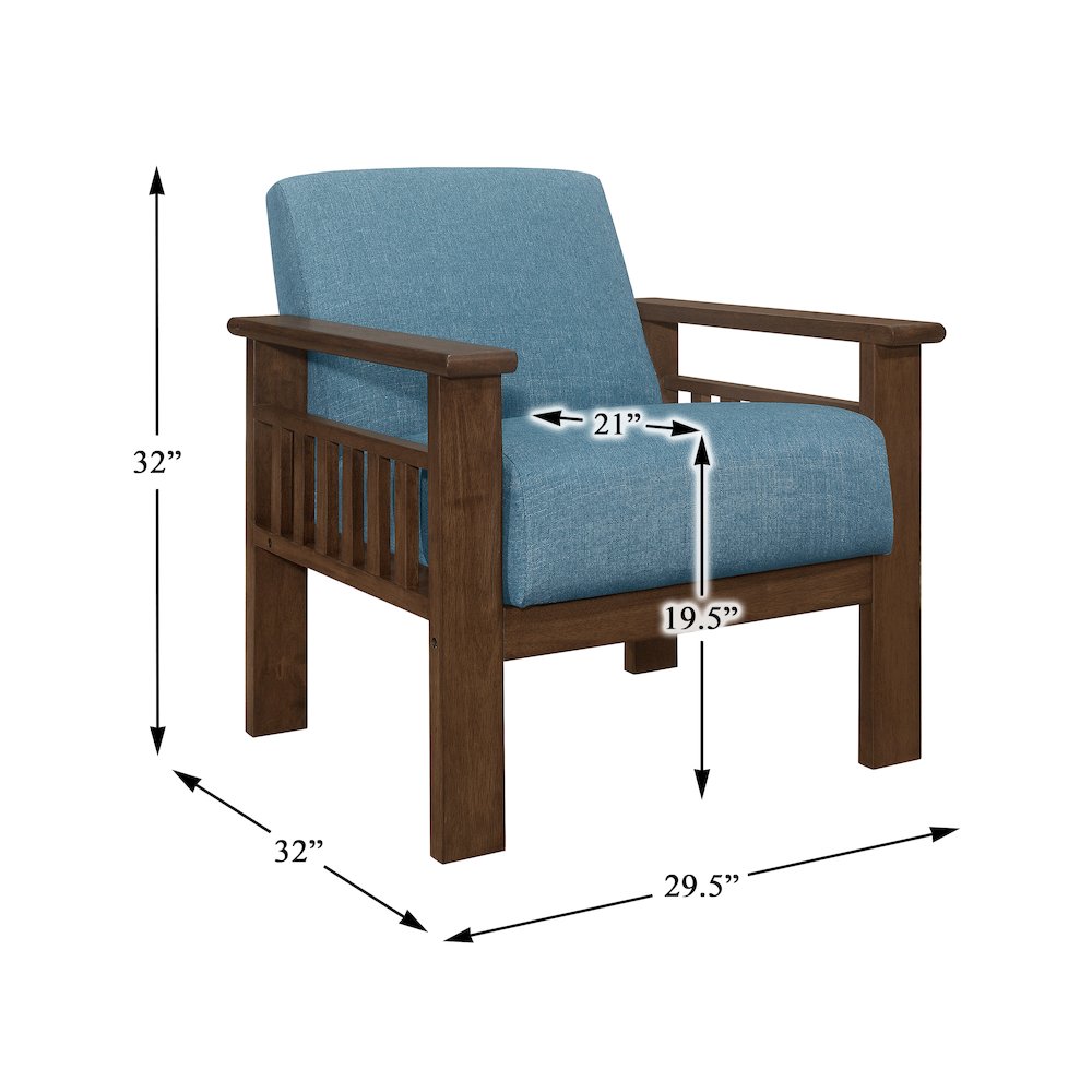 Helena Textured Accent Chair in Blue