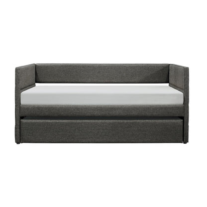 Vining Fabric Daybed with Trundle in Gray