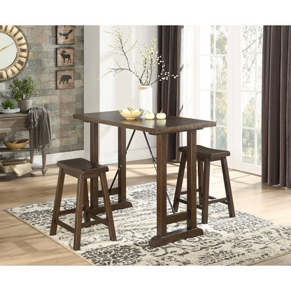 Bracknell Wood Counter Height Set (Set of 3) in Brown Cherry