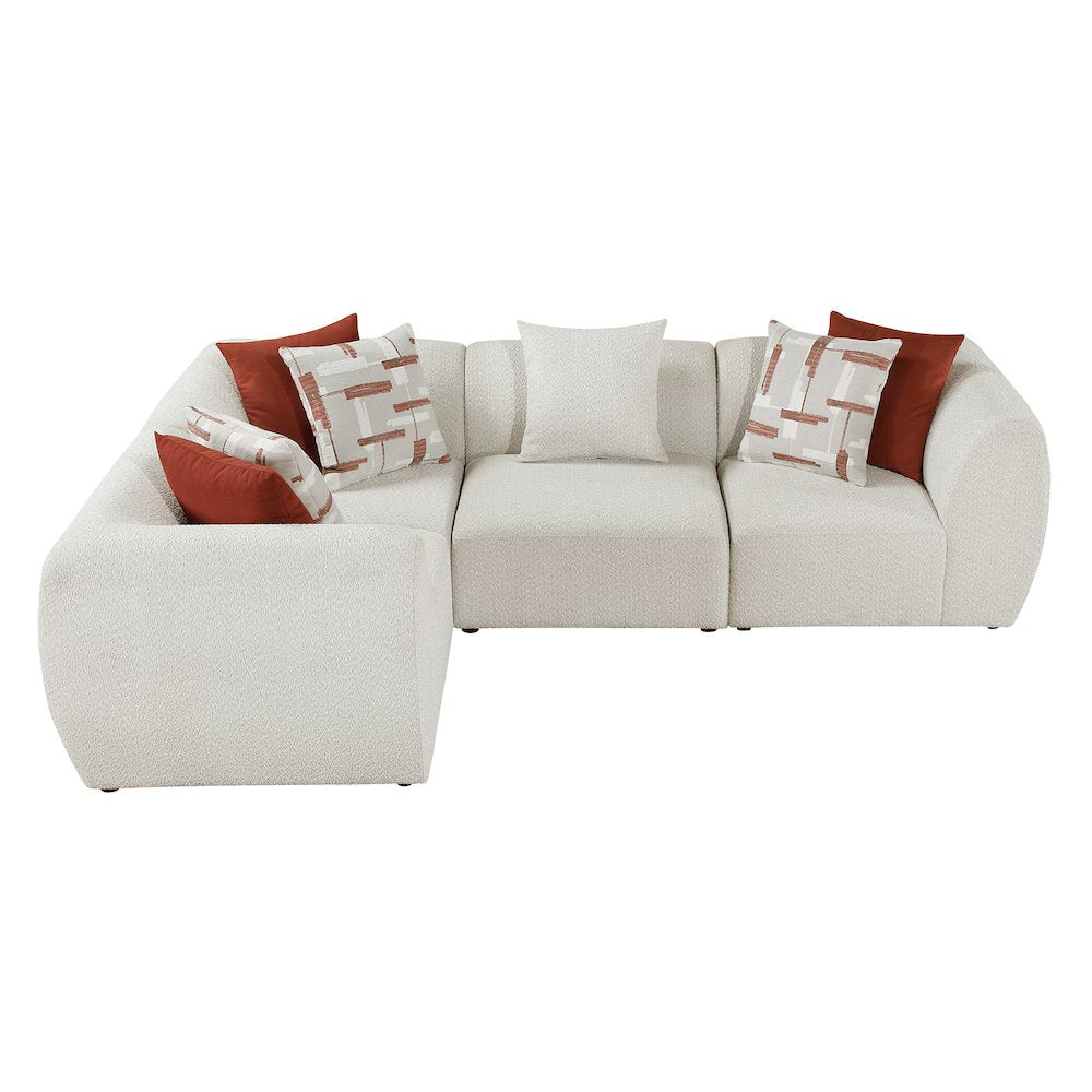 Franz Chenille 4-Piece Modular Sectional in Beige