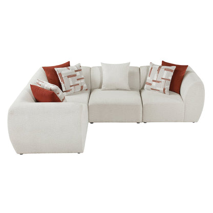 Franz Chenille 4-Piece Modular Sectional in Beige