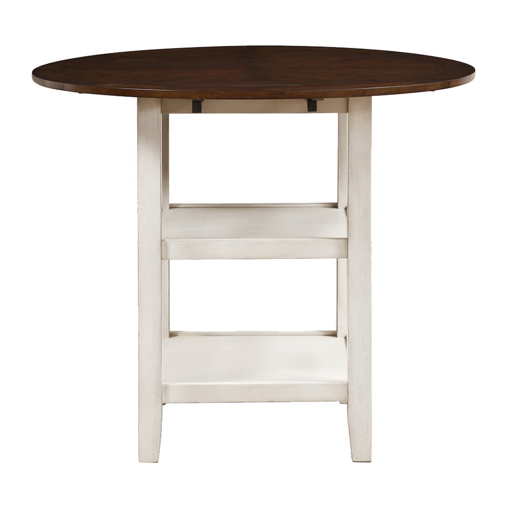 Kiwi Wood Counter Height Table in White Wash and Dark Cherry Finish