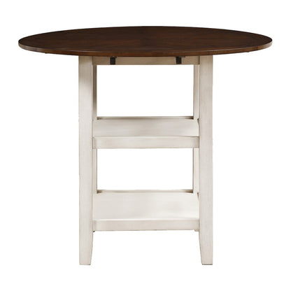 Kiwi Wood Counter Height Table in White Wash and Dark Cherry Finish