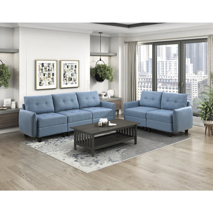Garren Textured Love Seat in Blue