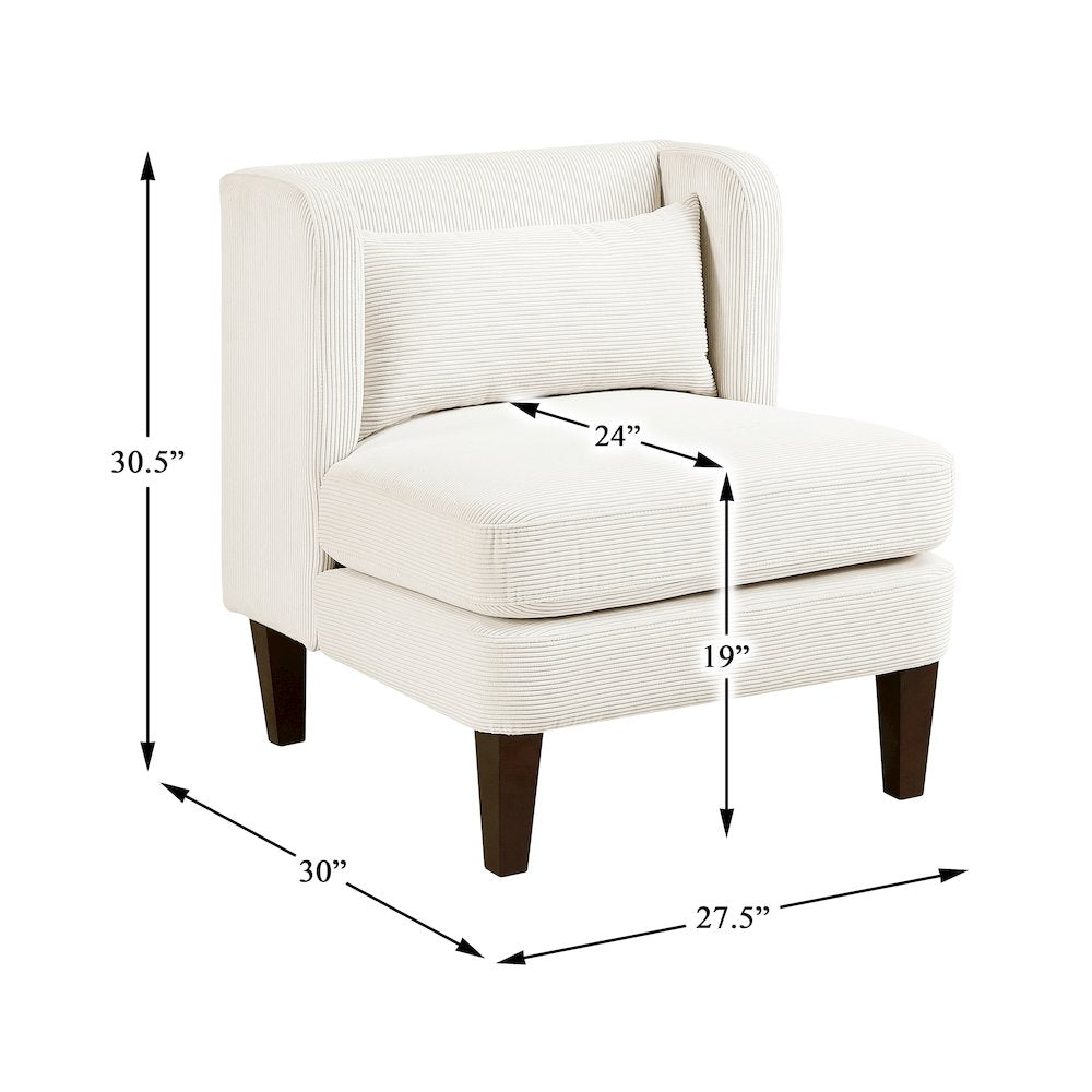 Forrester Corduroy Accent Chair in Beige