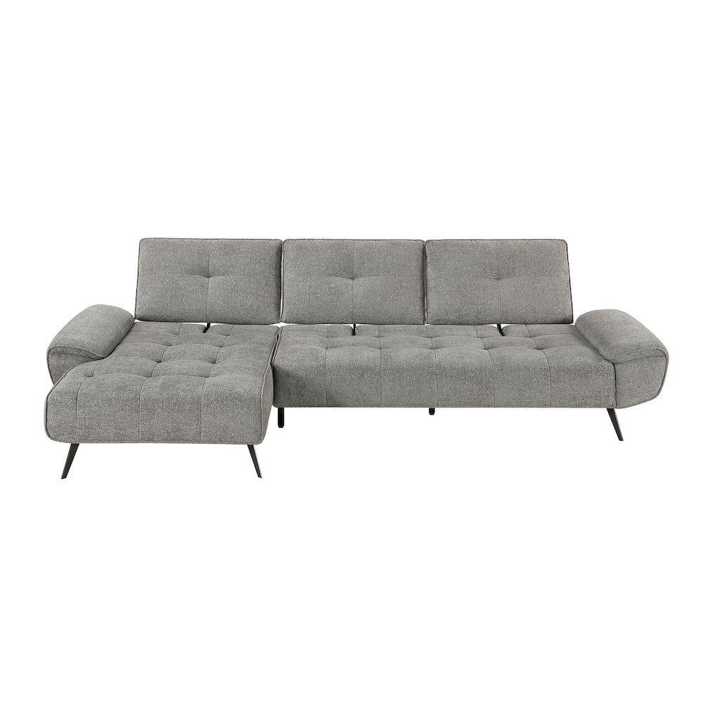 Dominic Chenille 2-Piece Sectional with Left Chaise in Dove Gray