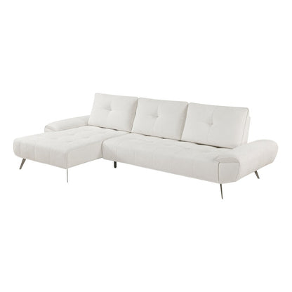 Dominic Chenille 2-Piece Sectional with Left Chaise in Beige