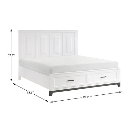 Garretson Acacia CK Pltfm Bed in 2-Tone Finish (White and Metallic Gray)