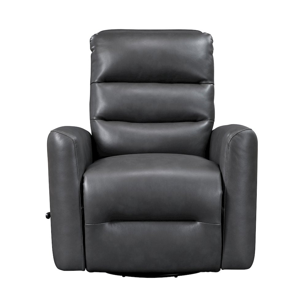 Dimitri Faux Leather Swivel Glider Reclining Chair in Gray