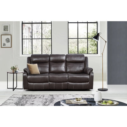 Yerba Microfiber Double Reclining Sofa in Dark Brown