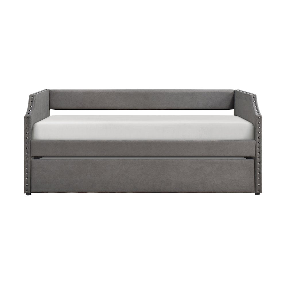 Shiloh Textured Daybed with Trundle in Dark Gray