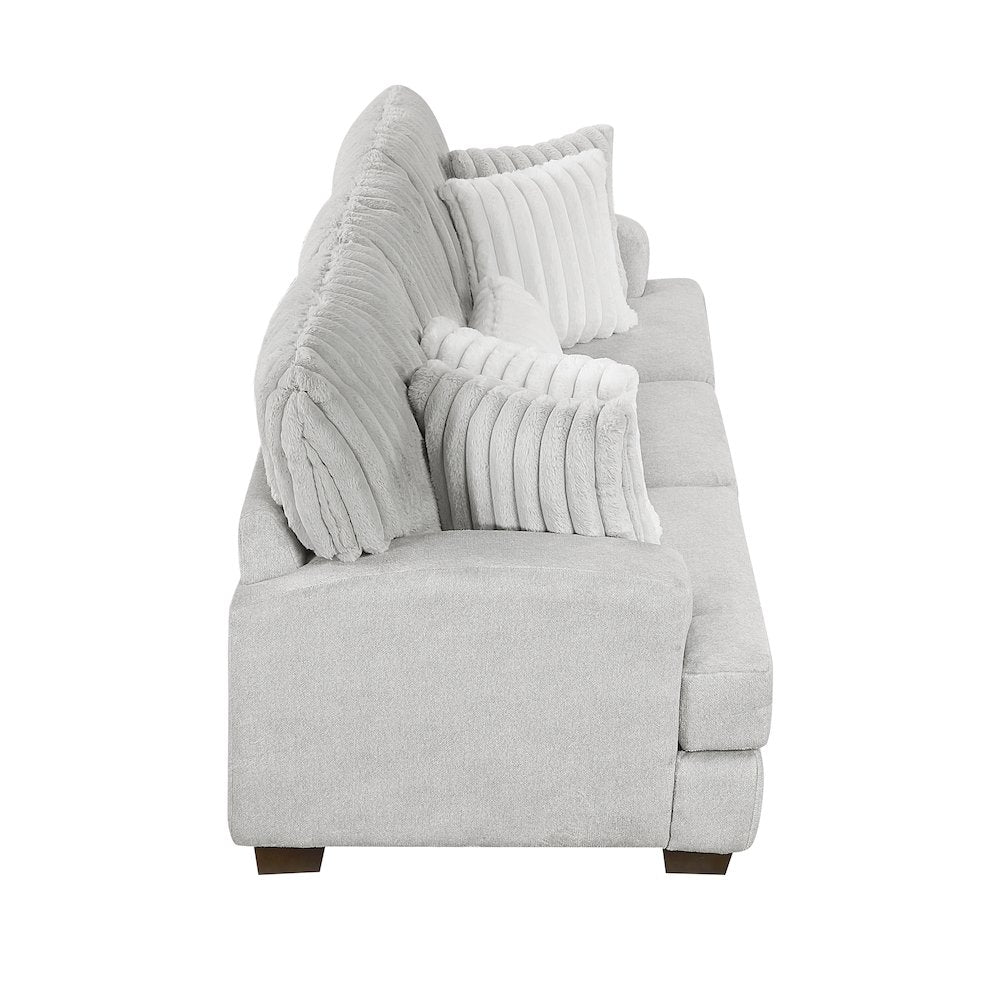 Santiago Microfiber Sofa in Light Gray