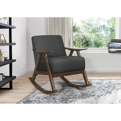 Waithe Textured Rocking Chair in Dark Gray