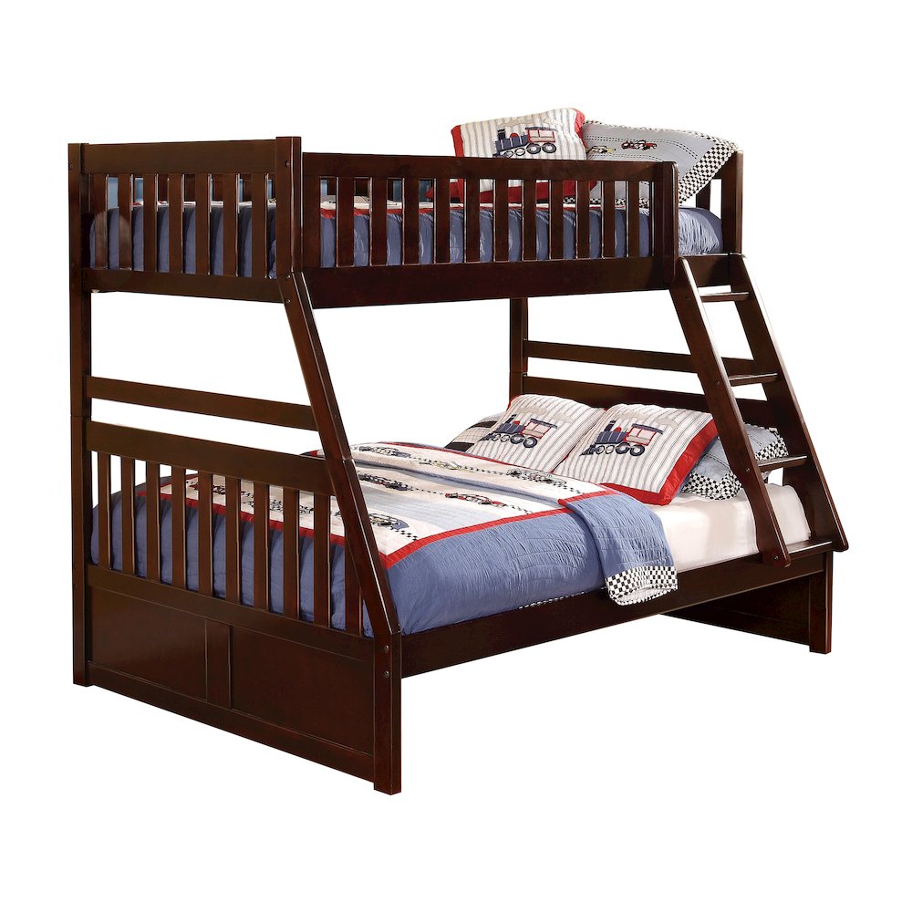 Rowe Pine Twin Over Full Bunk Bed in Dark Cherry