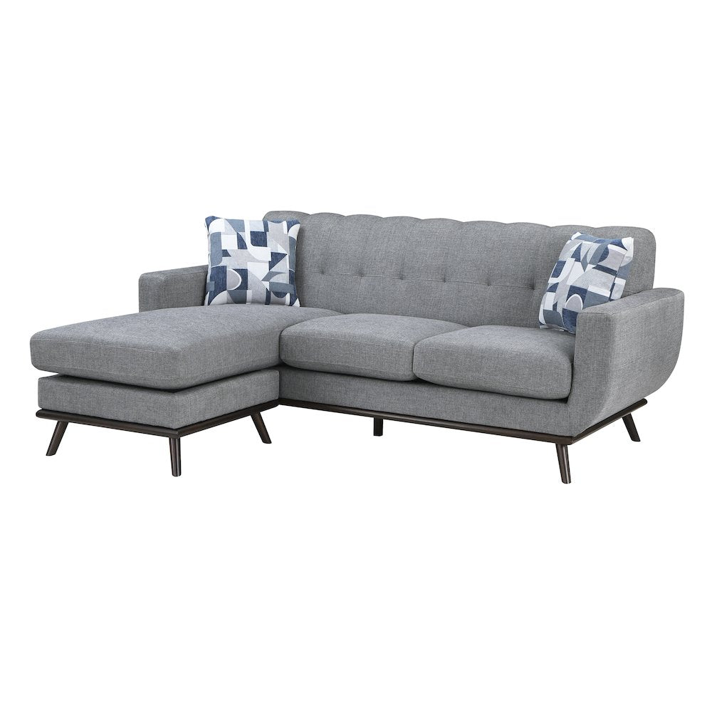Everton Chenille Reversible Sofa Chaise in Gray