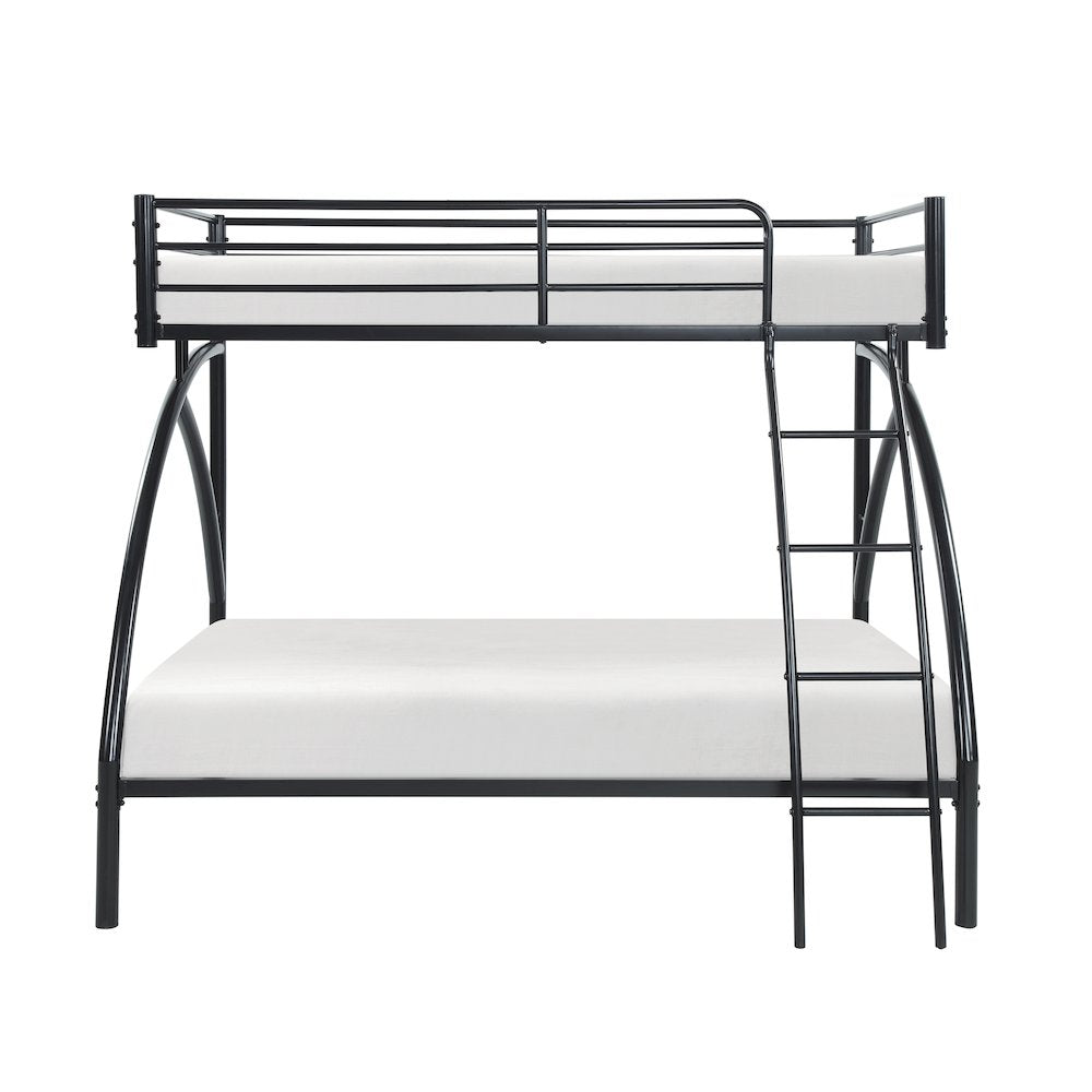 Bailey Metal Twin Over Full Metal Bunk Bed in Black