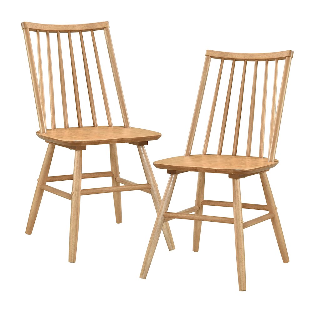 Pratter Wood Dining Room Side Chair, set of 2 in Natural Oak Finish