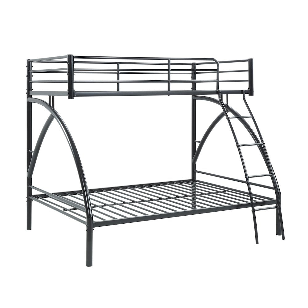 Bailey Metal Twin Over Full Metal Bunk Bed in Black