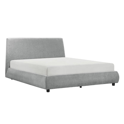 Alford Chenille California King Platform Bed in Gray