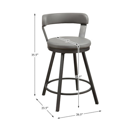 Appert Metal Swivel Counter Height Chair, set of 2 in Gray