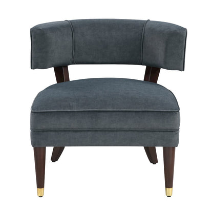 Wilson Velvet Accent Chair in Dark Gray