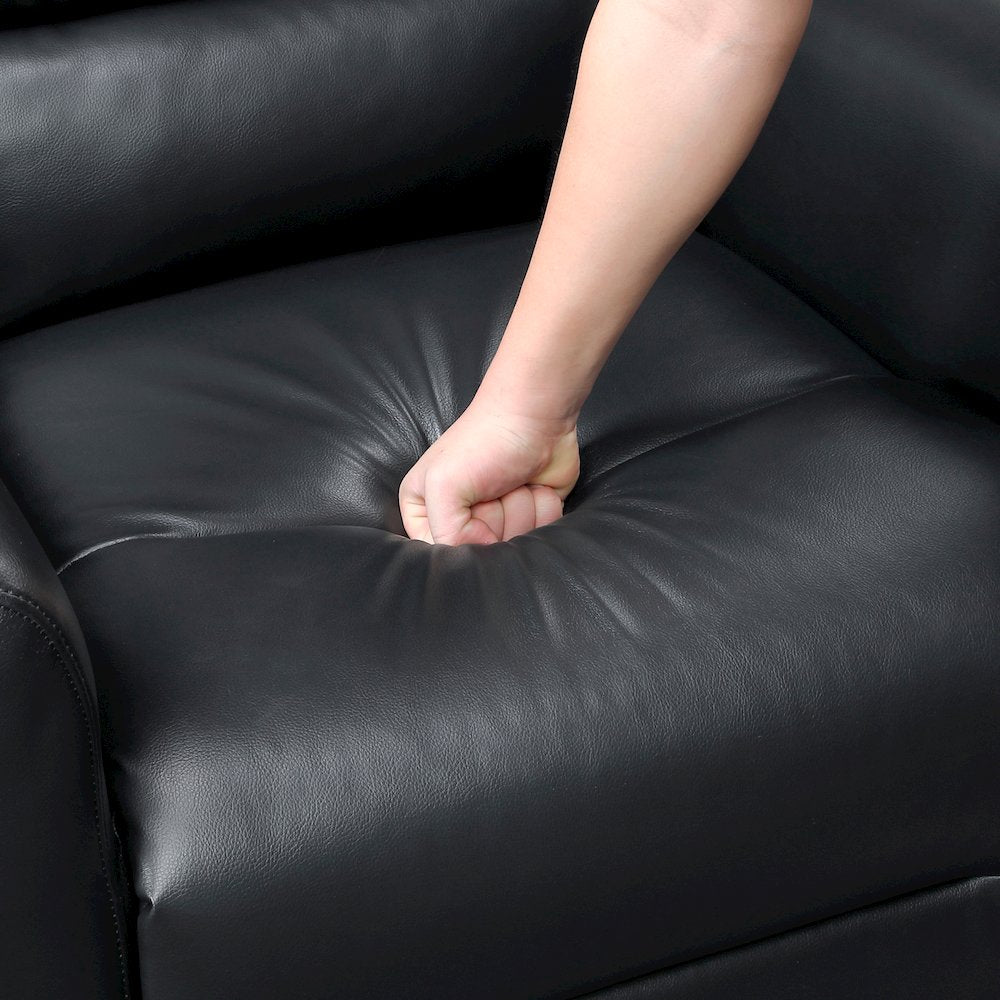 Dimitri Faux Leather Swivel Glider Reclining Chair in Black