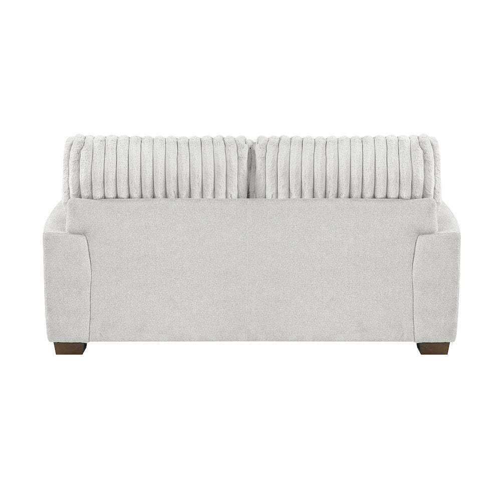Santiago Microfiber 2pc Set: Sofa, Loveseat in Light Gray