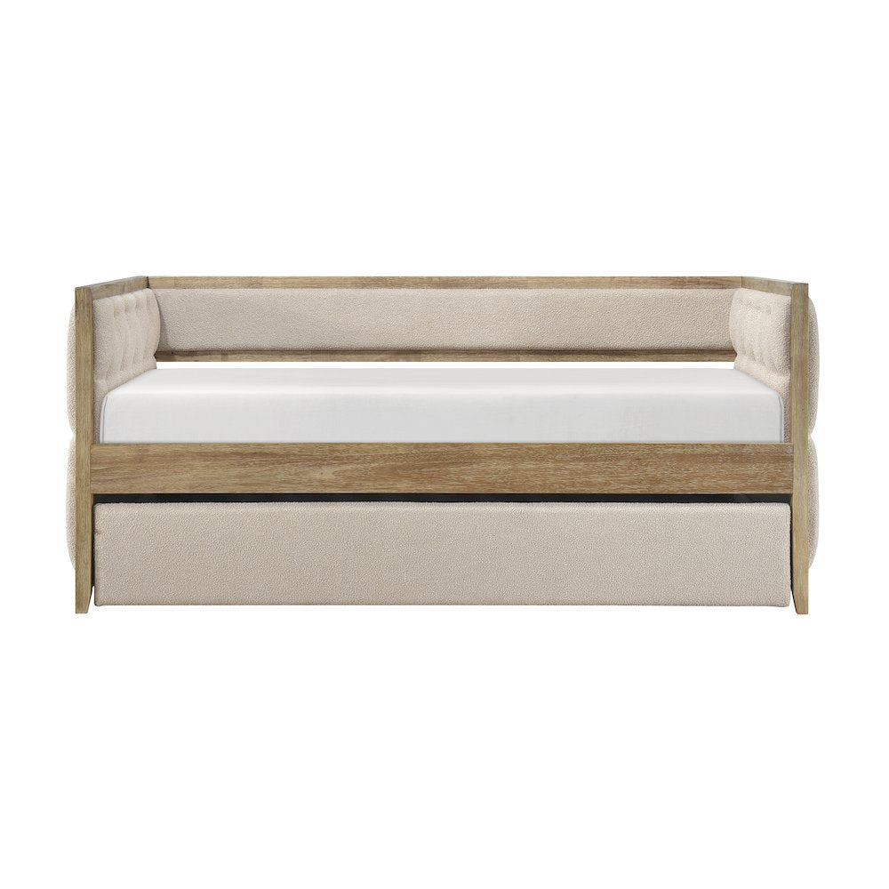 Roseburg Boucle Daybed with Trundle in Beige
