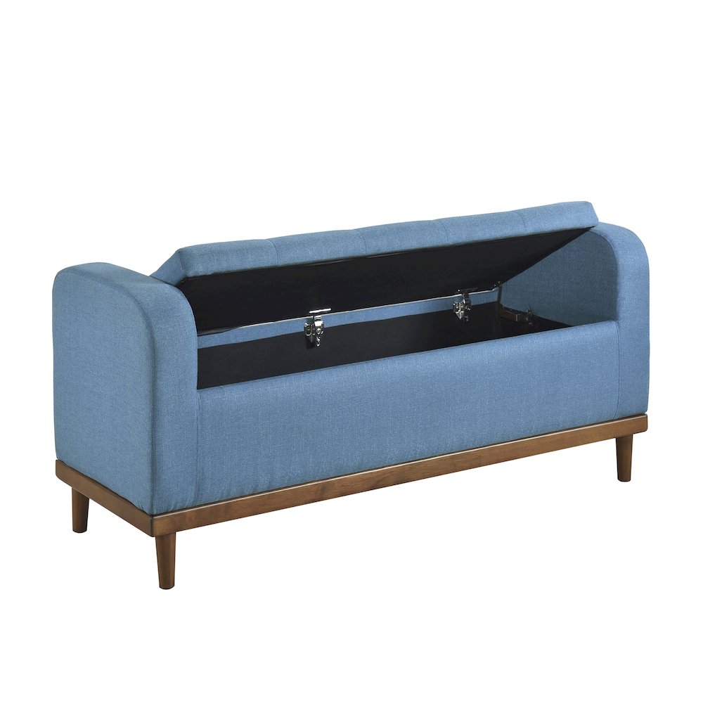 Brigitte Textured Lift Top Storage Bench in Blue