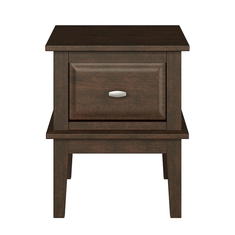 Minot Asian Hardwood End Table in Brown Cherry