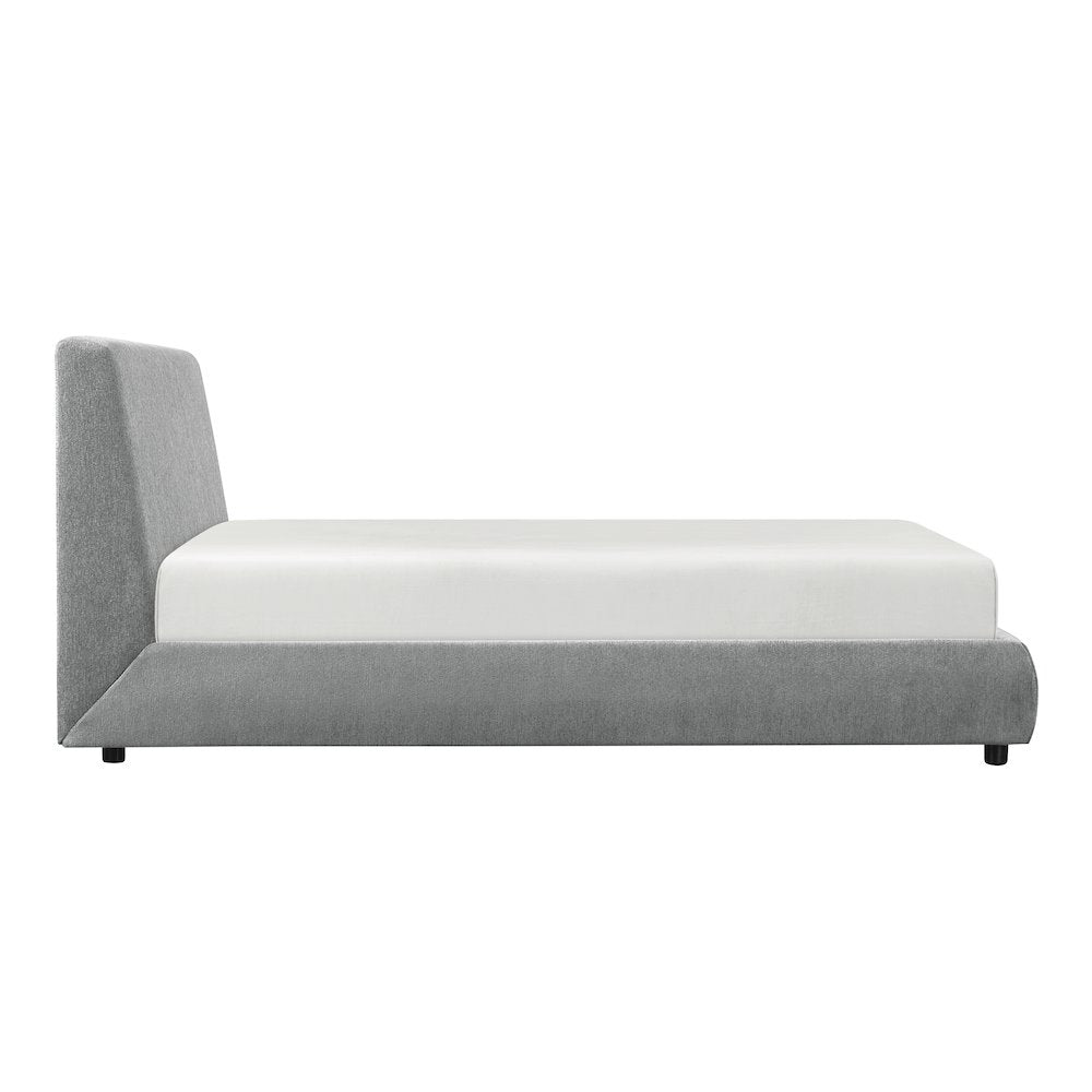 Alford Chenille California King Platform Bed in Gray