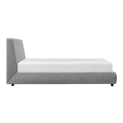 Alford Chenille California King Platform Bed in Gray