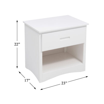 Galen Pine Night Stand in White