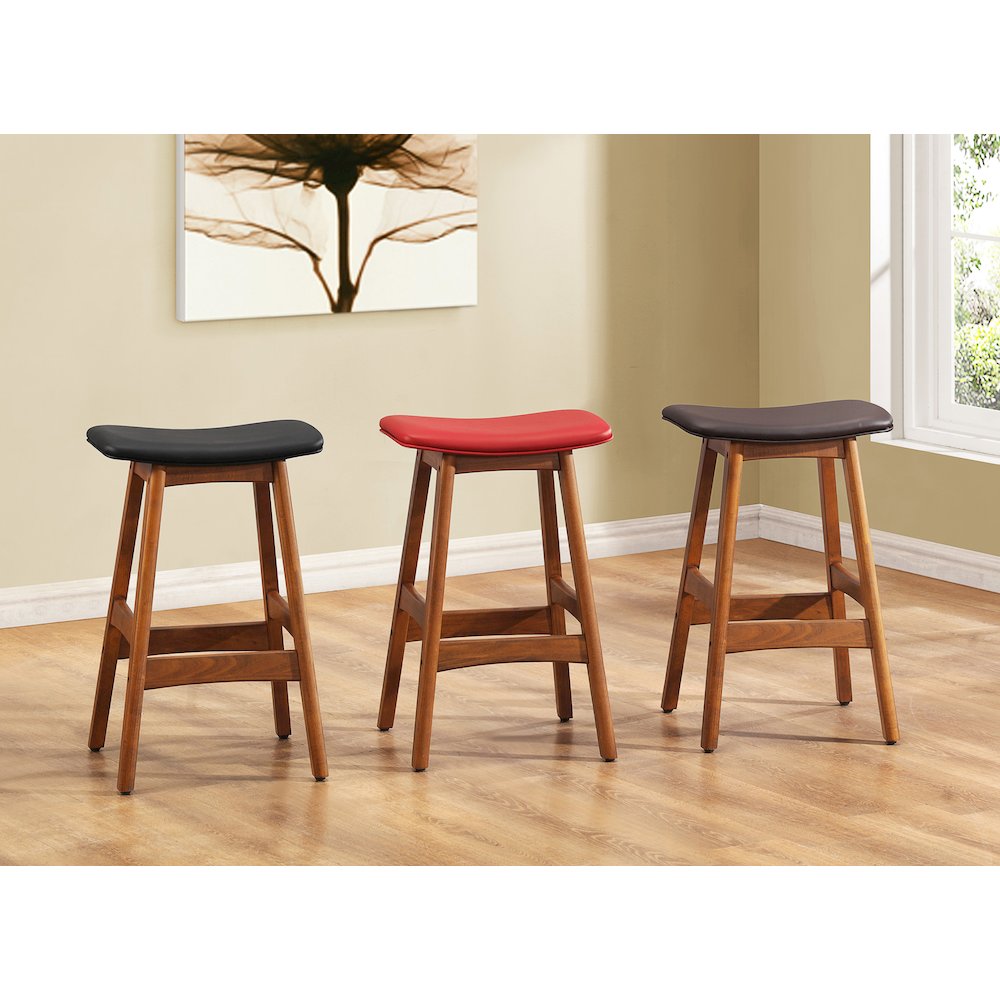 Ride Walnut Counter Height Stool, Set of 2 in Matt Brown