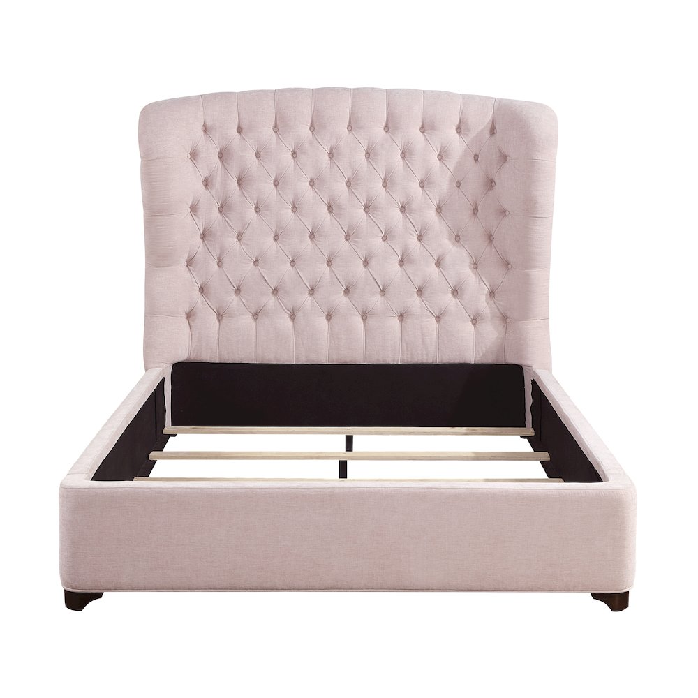 Cameo Chenille California King Upholstery Bed in Pink