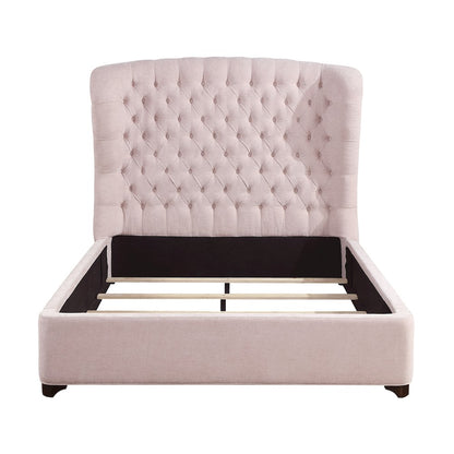 Cameo Chenille California King Upholstery Bed in Pink