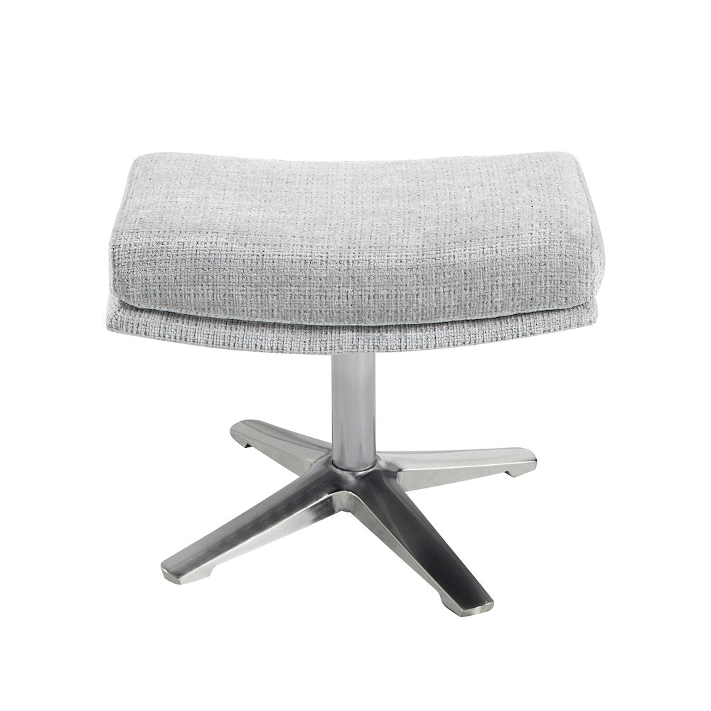 Parker Chenille Swivel Chair with Ottoman in Gray