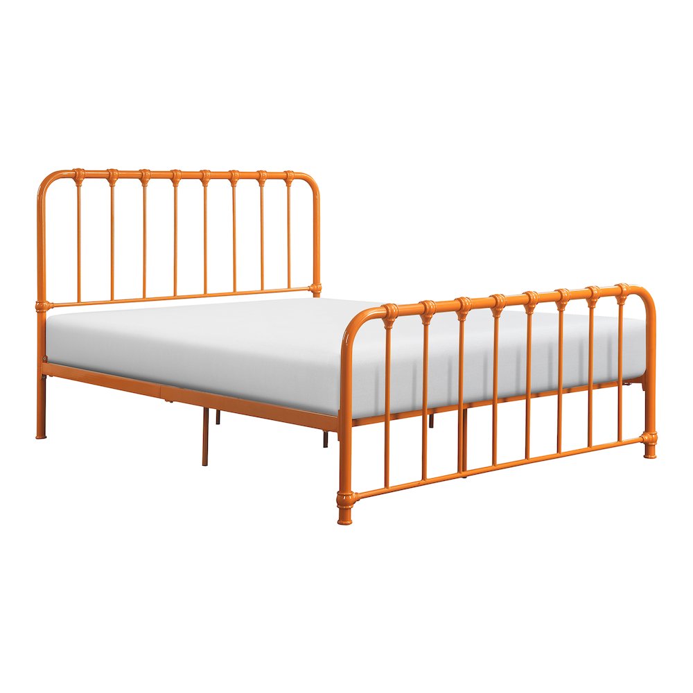 Bethany Metal Full Metal Platform Bed in Orange